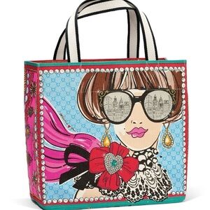 Brighton Tote NWT Sparkle & Shine Canvas Bright Graphic Print Large Market